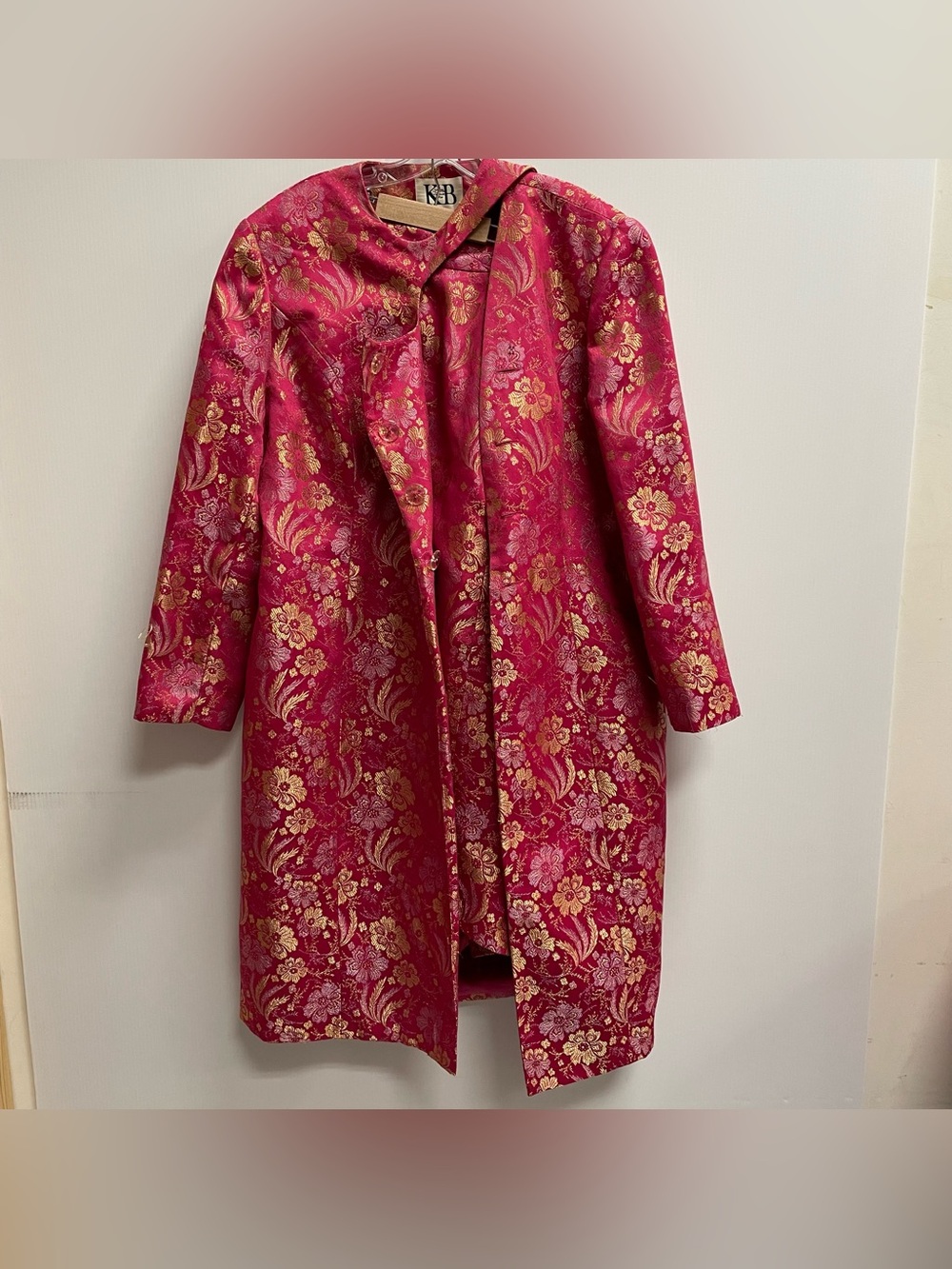 VINTAGE DYNASTY STYLE PINK & GOLD ROBE SKIRT SET SZ 20 STELLA LOUISE FOR KB